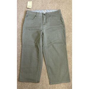 Izod Womens Cropped Capri Jeans Pants Size 6 Olive Green